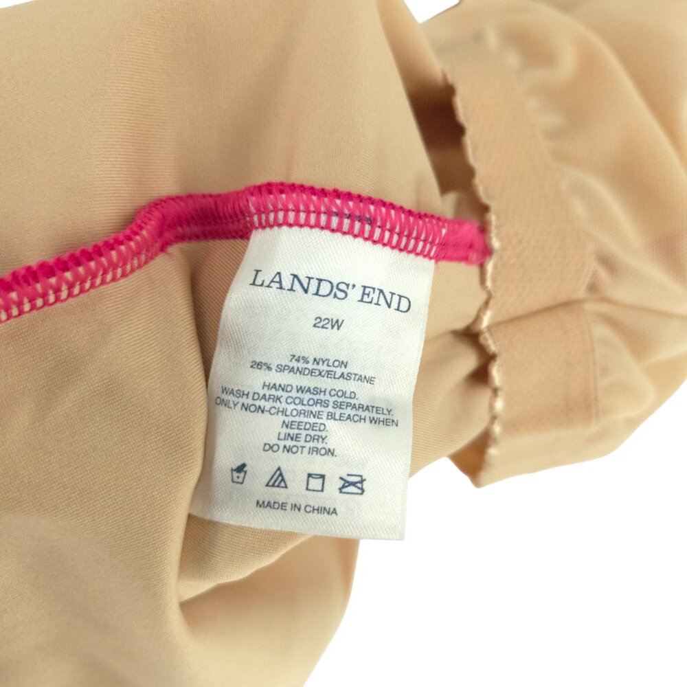 Lands' End Swim suit Pink One Piece Summer Vacation Pool Party Ocean Modest 22W - Picture 16 of 16